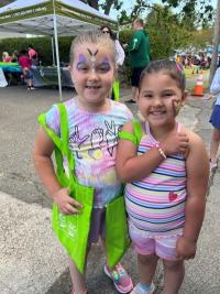 Two girls dressed for Healthy Kids Day