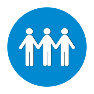 Three people holding hands icon